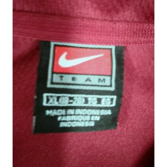 Nike Boys Vintage Jacket Size XL Mens S Burgundy White Long Sleeve Mock Full Zip - Picture 4 of 4